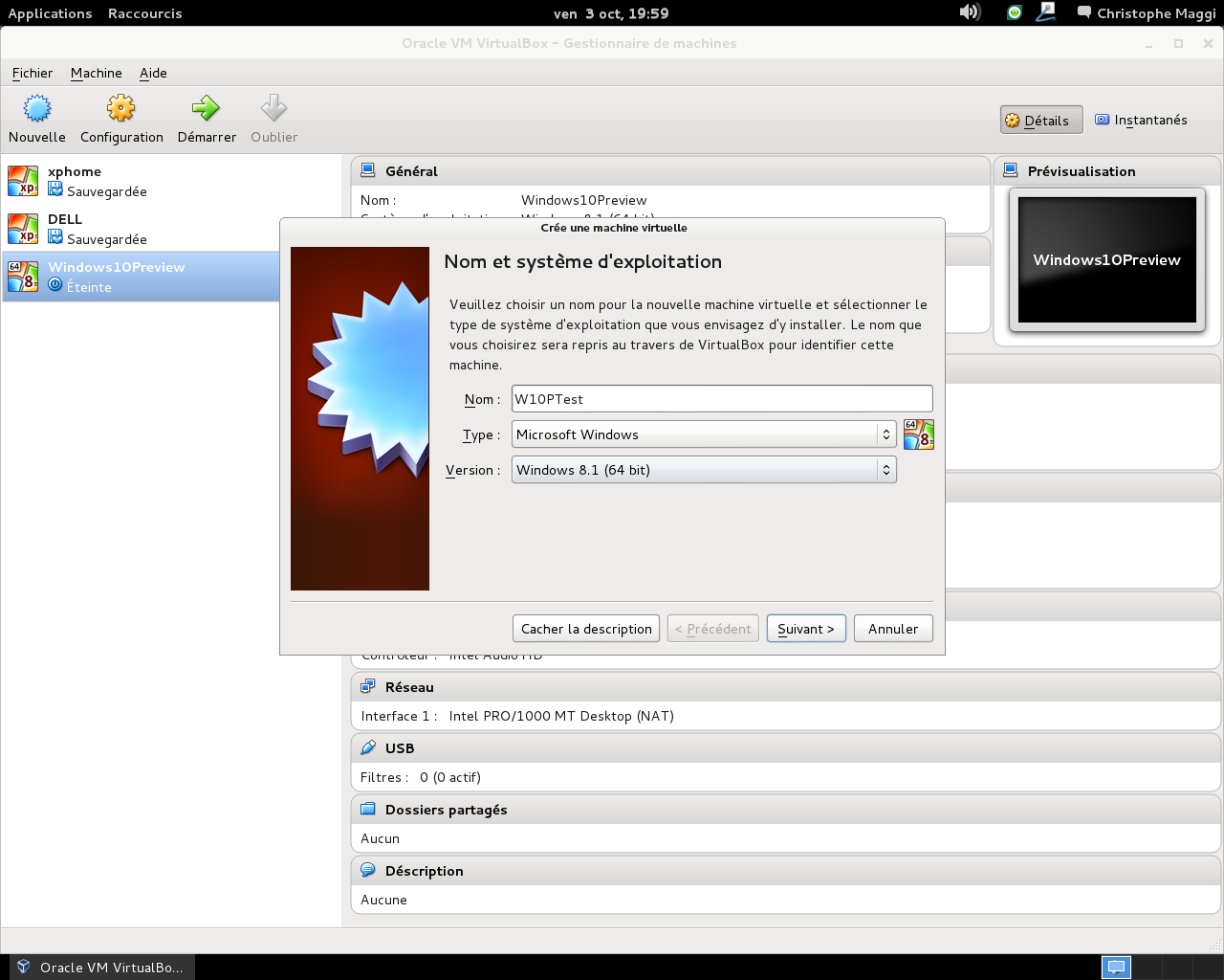 Installer Windows 10 sur une machine virtuelle