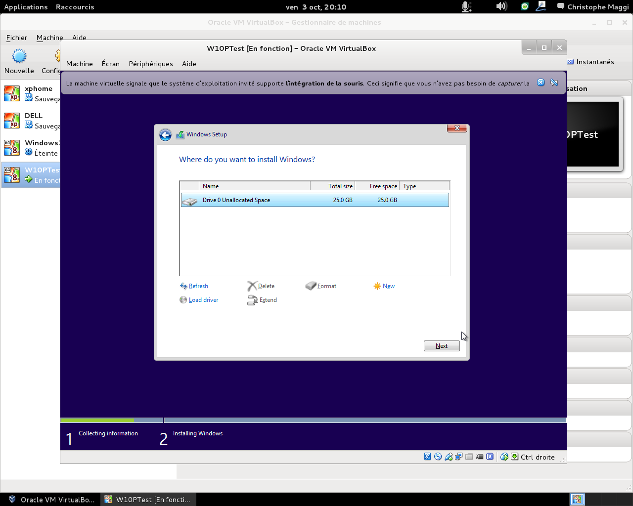 Installer Windows 10 sur une machine virtuelle