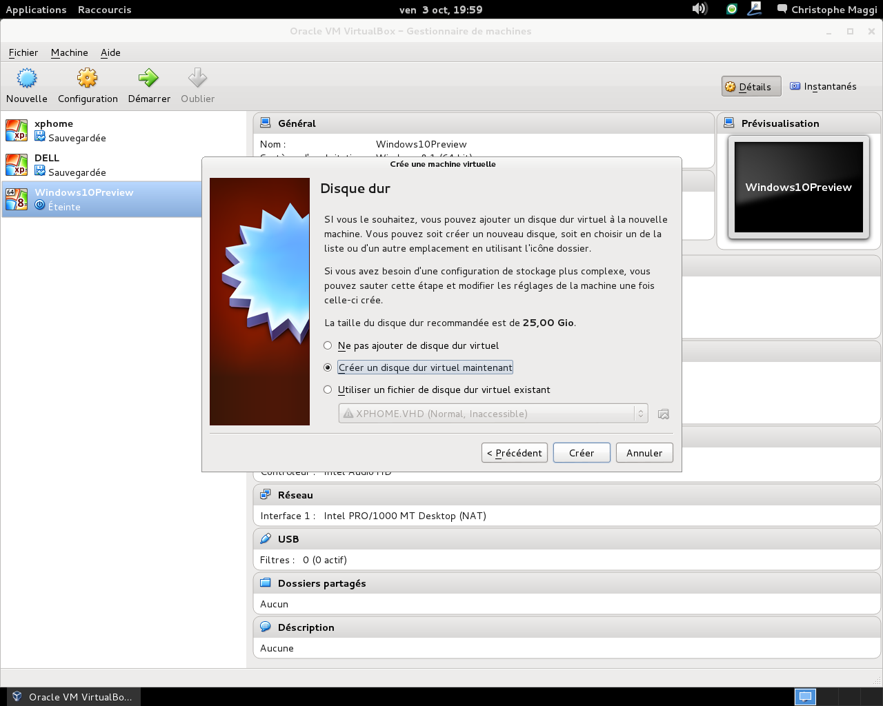 Installer Windows 10 sur une machine virtuelle